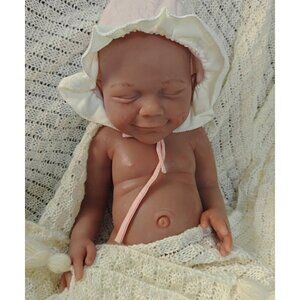 45cm Brown Skin 6.82lbs Full Body Silicone Newborn Baby Reborn Baby Dolls Girl